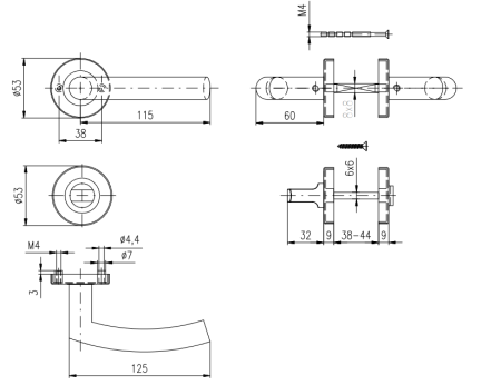 Projektni okovi ROSTEX CORTINA (MATIRANI INOX)