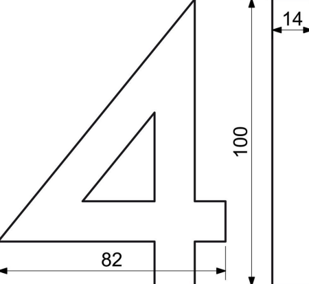 Kućni broj RICHTER 3D RN.100LV (mat crna)