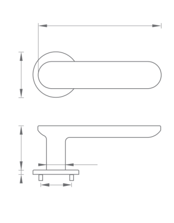 Okov za vrata MP TI - NELA - R 4158 5S (BS - mat crna)