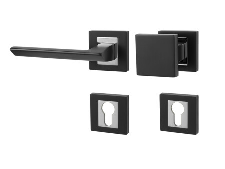 Okov za vrata MP Jasper HR (BS/OC - mat crna / sjajni krom)