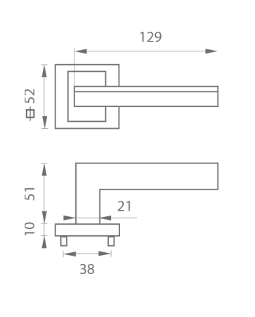 Okov za vrata MP Jasper HR (BS/OC - mat crna / sjajni krom)