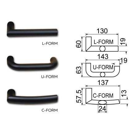 Sigurnosni okovi RICHTER R.711.ZB TB3 (crni)