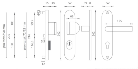 Ojačani okovi MP AXA Beta2 Plus (F6 - inox elox)