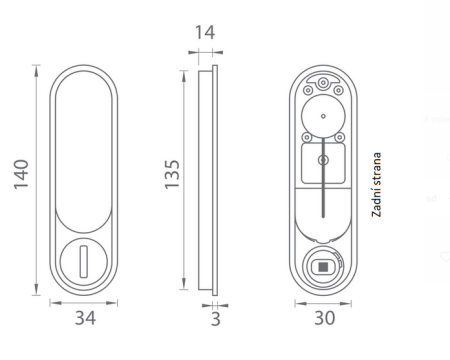 Školjka kliznih vrata MP PR 2647Z - WC (T - titan)