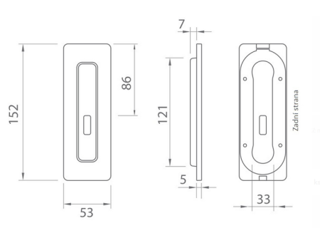 Školjka kliznih vrata MP TI 4181 5S - BB (OCS)