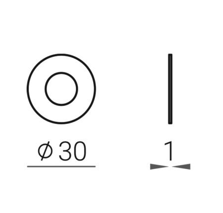 Rozeta za vrata MP VM R - ISPOD RUČKE 30mm (OC - Sjajni krom)