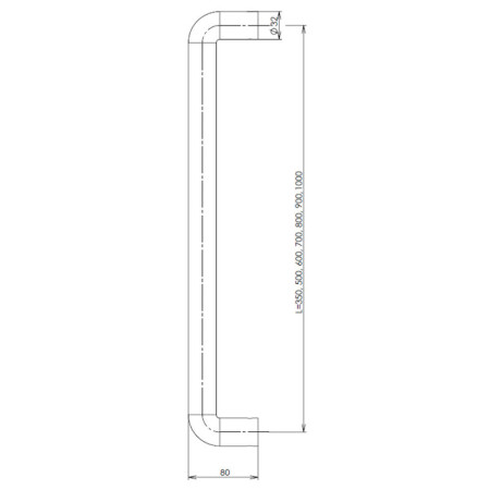 Inox kvaka &quot;U&quot; HOLAR, ø 32 mm - nehrđajući čelik