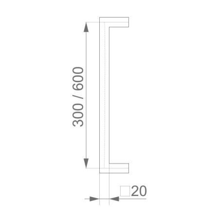 HOLAR &quot;U&quot; inox kvaka, kvadratna 20x20 mm