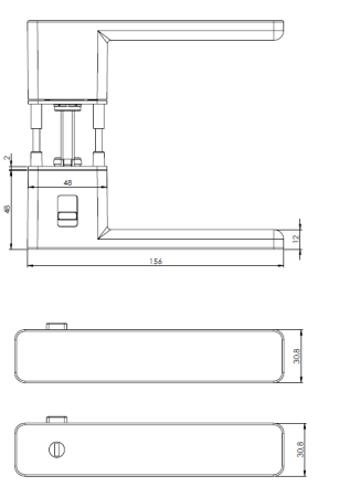Okov za vrata MP R8 ONE S2L (grafit crni)