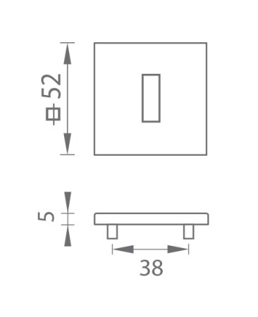Rozeta za vrata MP - TI - HR 5SQ T1 (BS - mat crna)