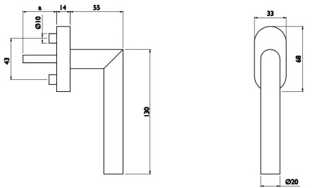 Prozorski okovi TWIN VISION H 1802 RO, PLASTIČNA KONSTRUKCIJA, 3 položaja (E)