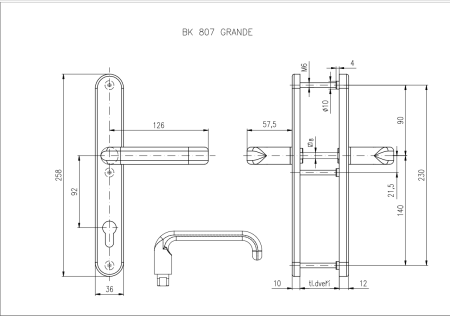 Sigurnosni okovi ROSTEX BK 807 GRANDE (INOX-MAT)