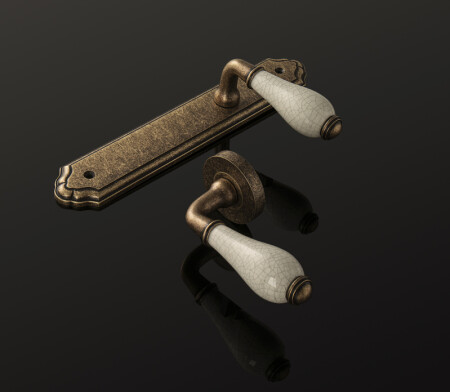 AKCIJA Okov za vrata MP - LEONTINA - SO (OBA - Antique bronze) - kugla/kvaka desna, PZ, razmak 90 mm