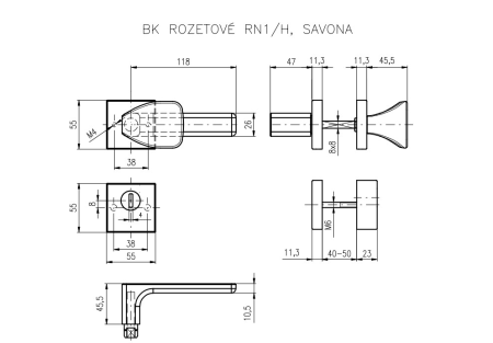 Sigurnosni okovi ROSTEX RN1/H SAVONA (crni)