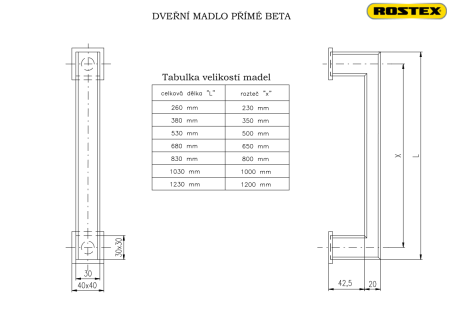 Kvaka za vrata ROSTEX BETA (crna) - dvostr