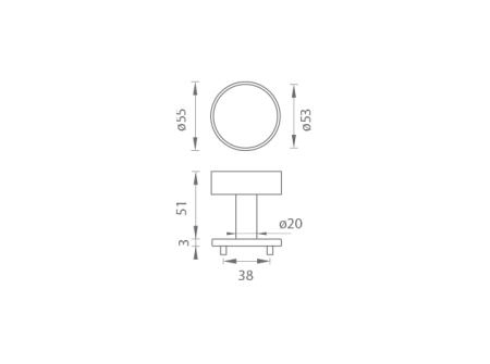 Okov za vrata MP Ball - R 3SM (BS - Black mat)