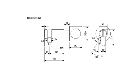 Slijepi poluuložak s kvakom RICHTER RB.0/30K.NI