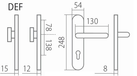TWIN COLUMBUS H 2087KS sigurnosni okov s VISION ručkom (E)