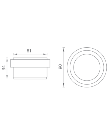 RASPRODAJA Ovalni graničnik za vrata MP AXA - FS 90 (BN - Brušeni nehrđajući čelik)
