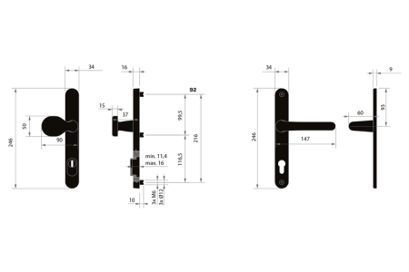 MPK sigurnosni okovi - SECURO A04 PLUS - USO M1 COSLAN (F5 - Crna mat) - s poklopcem