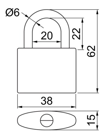 Klasična brava od lijevanog željeza sa šarenim tiskom RICHTER RV.OVAL.38.JU3