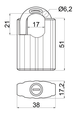 Čelični lokot s poklopcem okova RICHTER RV.STONE.38