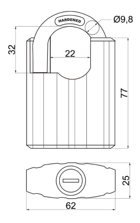Čelični lokot s poklopcem okova RICHTER RV.STONE.63