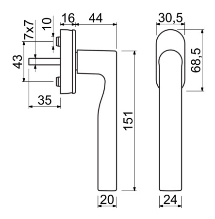 Ručka za prozor RICHTER RHW.167 (bijela .F9016)