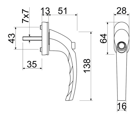Zaključavajuća ručka za prozor RICHTER RHW.179.P. (F9016 - bijela)