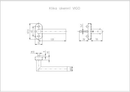 Ručka za prozor ROSTEX VIGO (crna)