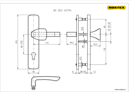 Sigurnosni okovi ROSTEX BK 802 ASTRA (MAT INOX)