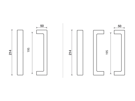 DVOSTRUKA KVAKA ZA VRATA TUKE Pi2007 (RC) - duljina 214 mm, razmak 195 mm