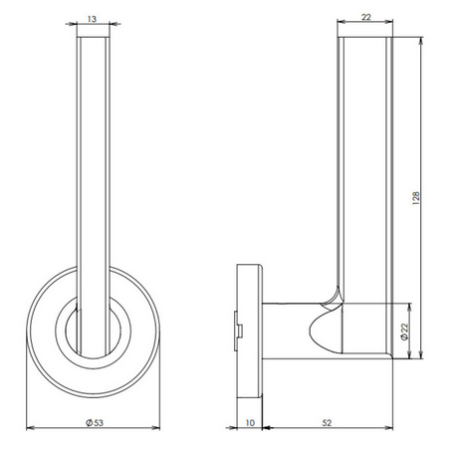 Okov za vrata HOLAR MT 13 s kuglom i rozetom (nehrđajući čelik)