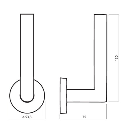 Okov za vrata HOLAR MT 00 s kuglom i rozetom (nehrđajući čelik)