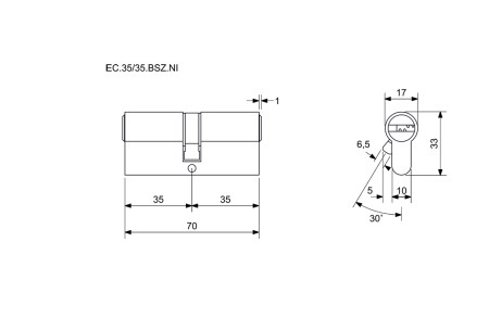 Cilindrični građevinski uložak, dvostrani (za hitne slučajeve) Richter EURO XCOLOR RC1