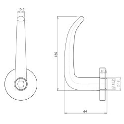 Okov za vrata HOLAR MT 04 s okruglom rozetom (nehrđajući čelik)