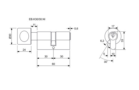 Cilindrični uložak za građevinsku ručku Richter EURO BASIC RC1