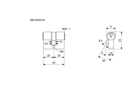 Richter EURO MINUS RC1 cilindrični građevinski uložak