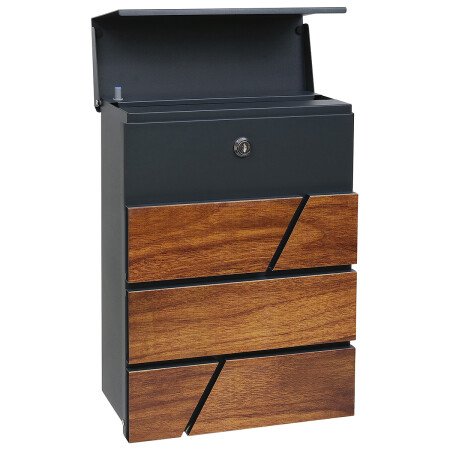 Poštanski sandučić RICHTER BK.524.WO.AM (mat antracit s printom drveta)