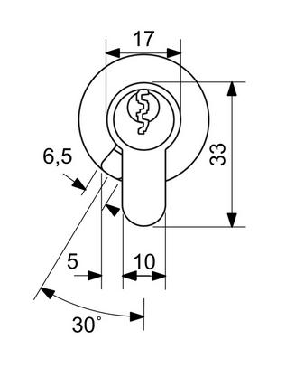 Uložak za cilindrični sigurnosni gumb RICHTER EURO SECURE R3