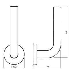 Okov za vrata HOLAR MT 01 s kuglom i kvadratnom rozetom (nehrđajući čelik)