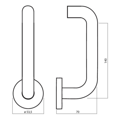 Okov za vrata HOLAR MT 02 s kvadratnom rozetom (nehrđajući čelik)