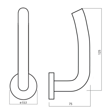 Okov za vrata HOLAR MT 03 s ovalnom rozetom (nehrđajući čelik)