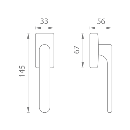 RASPRODAJA Euro ručka za prozor MP CB - DK - MOOD ONEQ - HR (Mat siva (C04)