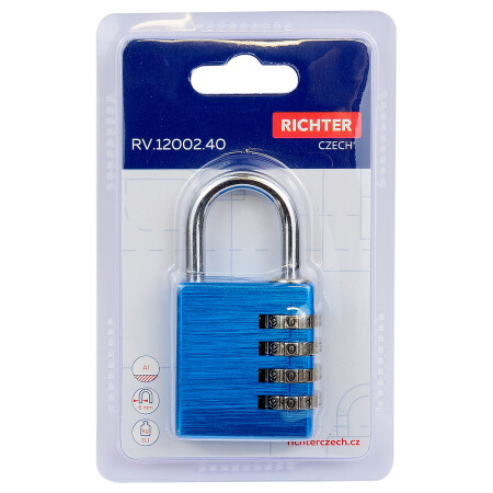 Aluminijski kodni lokot Richter RV.12002.40.MOD