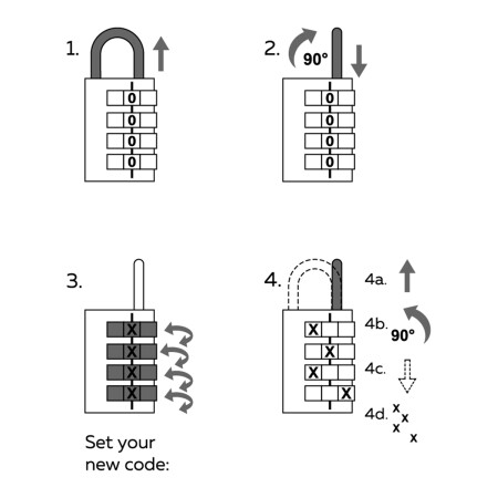 Aluminijski kodni lokot Richter RV.12002.40.MOD