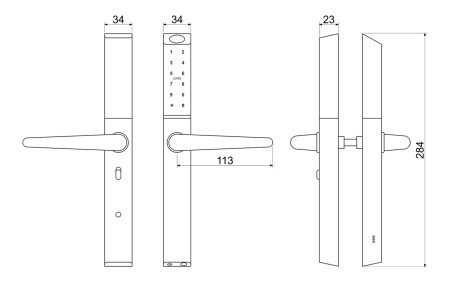 Richter digitalna kvaka za vrata DH.S3B.STR (srebrna)