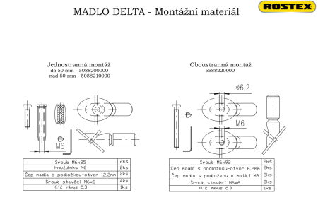 Kvaka za vrata ROSTEX DELTA (crna) - dvostrana