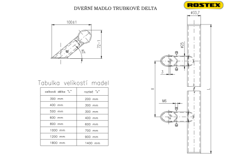Kvaka za vrata ROSTEX DELTA (crna) - jednostrana