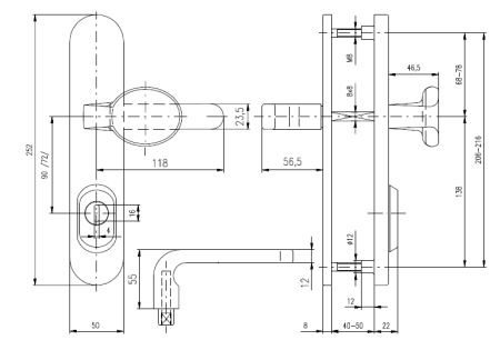 Sigurnosni okovi ROSTEX RX 802-50 SOLID 3. klase (BAKARNI MAT)